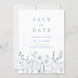 Save The Date Mariage Fleur sauvage de périphérique minimaliste