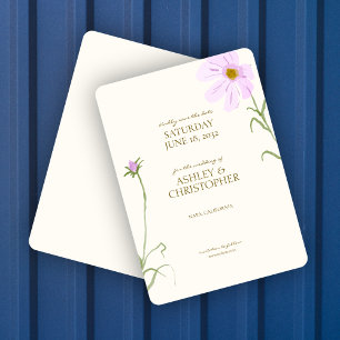 Save The Date Mariage Fleur sauvage élégant Lavender Spring
