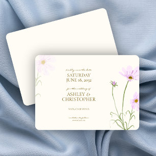 Save The Date Mariage Fleur sauvage élégant Lavender Spring
