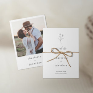 Save The Date Mariage Fleur sauvage minimal