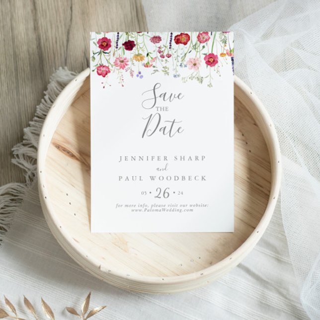 Save The Date Mariage Fleur sauvage multicouleur simple (Créateur téléchargé)
