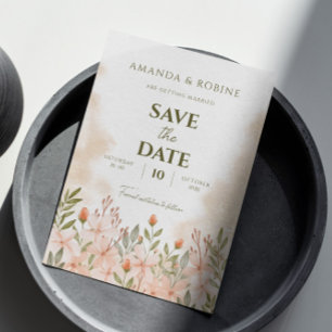 Save The Date Mariage Fleur sauvage simple élégant