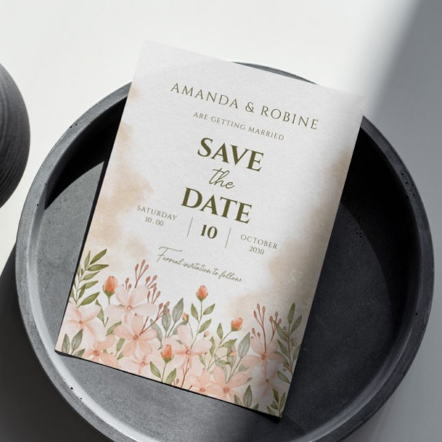 Save The Date Mariage Fleur sauvage simple élégant (Créateur téléchargé)