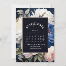 Mariage floral bleu bleu marine et bleu roux