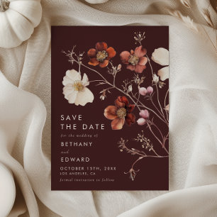 Save The Date Mariage Floral Bohème d'Automne