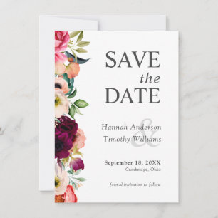 Save The Date Mariage floral Boho rustique Enregistrer la date