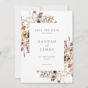 Save The Date Mariage floral botanique simple et élégant