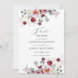 Save The Date Mariage floral Broussou et Bourgogne