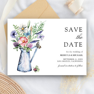 Save The Date Mariage Floral de Fleur de Champ Bohème Rustique