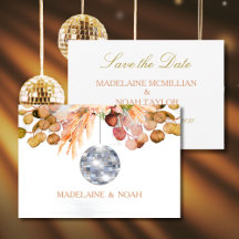 Mariage Floral Disco Ball Enregistrer la date