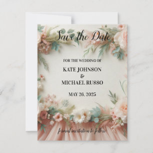 Save The Date Mariage Floral Élégant