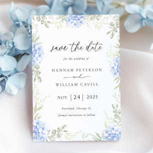 Save The Date Mariage Floral Élégant à l'Hortensia