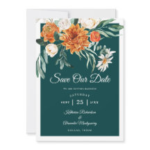 Mariage Floral Élégant Automne Orange Brûlé Sarcel