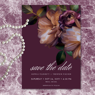 Save The Date Mariage Floral Élégant Bourgeois Classique