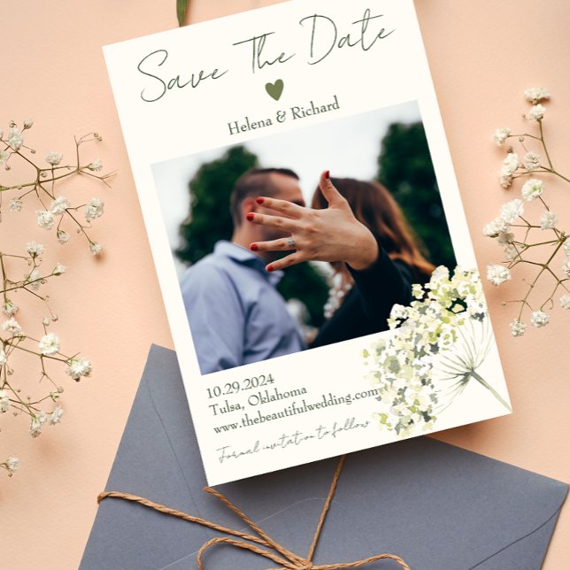 Save The Date Mariage floral élégant et verdoyant (Créateur téléchargé)