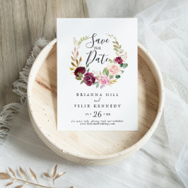 Save The Date Mariage floral et botanique rustique