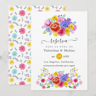 Save The Date Mariage Floral Fiesta Espagnol