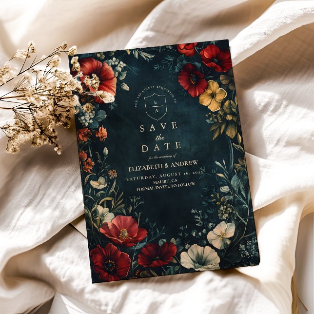 Save The Date Mariage floral gothique victorien (Créateur téléchargé)