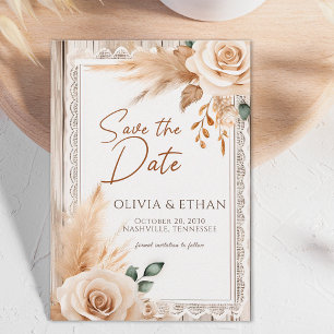 Save The Date Mariage floral occidental rustique élégant