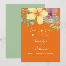 Mariage Floral Orange Moderne