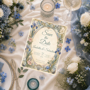 Save The Date Mariage Floral Romantique Art Nouveau Éthéré