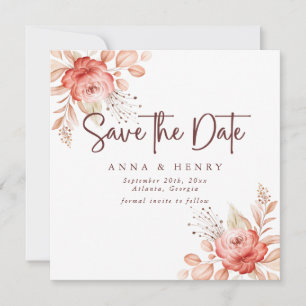 Save The Date Mariage floral rustique