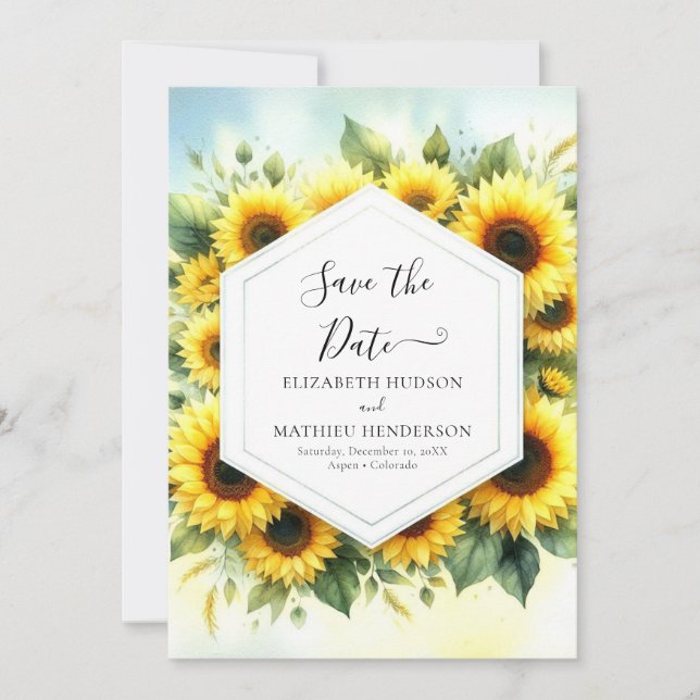 Save The Date Mariage floral simple (Devant)