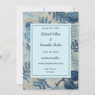 Save The Date Mariage Floral Tissé Enregistrer La Date