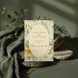 Save The Date Mariage floral vert doux et beige