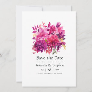 Save The Date Mariage floral Viva Magenta