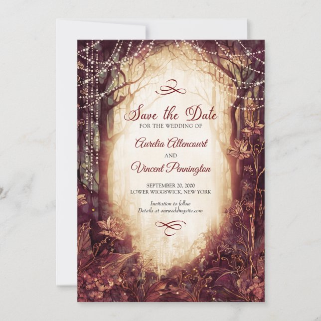 Save The Date Mariage forestier enchanté (Devant)