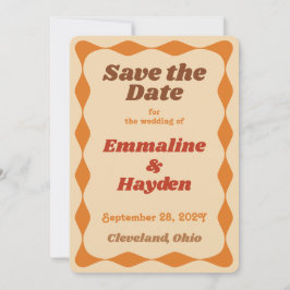 Save The Date Mariage frontalier orange super et Brown