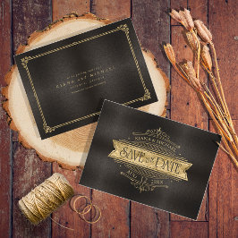 Save The Date Mariage Gold Filigree fin ID871