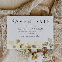 Save The Date Mariage Gold Leaf moderne