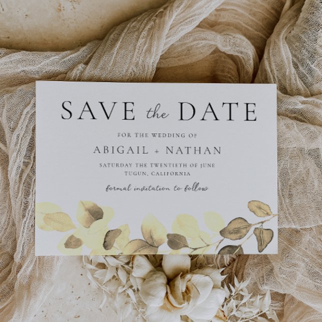Save The Date Mariage Gold Leaf moderne (Créateur téléchargé)