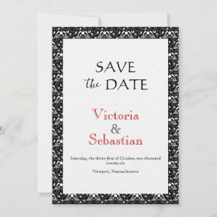 Save The Date Mariage gothique baroque monochrome élégant