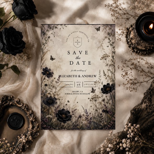 Save The Date Mariage gothique boho foncé (Créateur téléchargé)