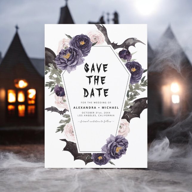 Save The Date Mariage gothique de Halloween, enregistrez la date (Créateur téléchargé)