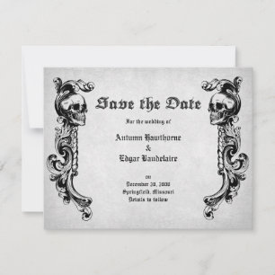 Save The Date Mariage gothique du crâne