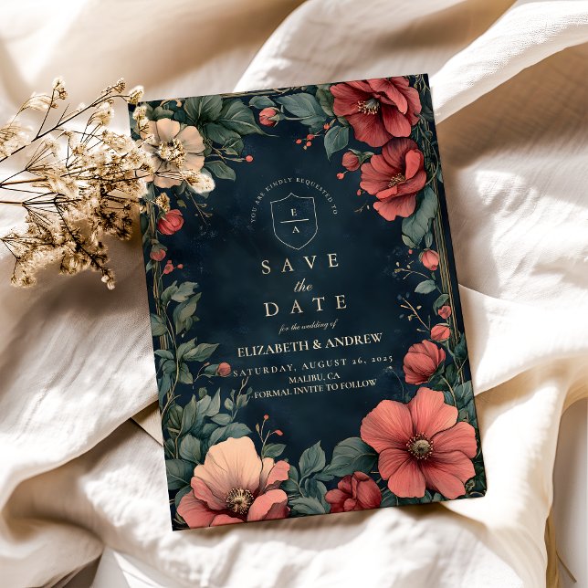 Save The Date Mariage gothique floral baroque (Créateur téléchargé)