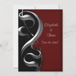 Save The Date Mariage gothique moderne Silver Scroll