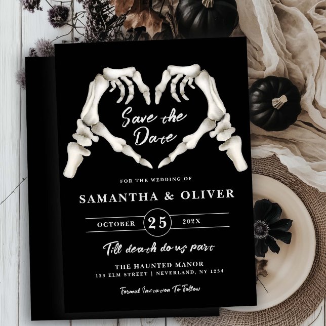 Save The Date Mariage gothique noir, Sauvegarder la date, Hallow (Créateur téléchargé)