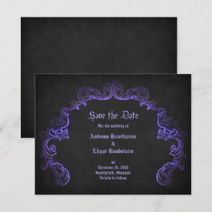 Save The Date Mariage gothique noir violet
