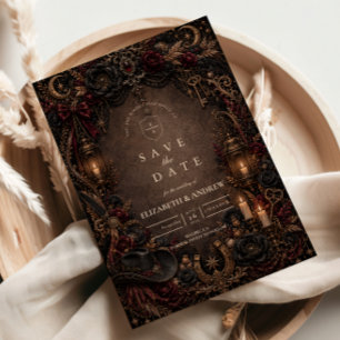 Save The Date Mariage gothique occidental romantique