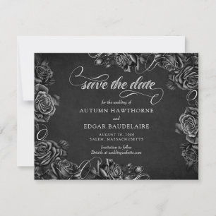 Save The Date Mariage gothique Rose noir