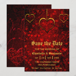 Save The Date Mariage gothique Rouge Enregistrer La Date