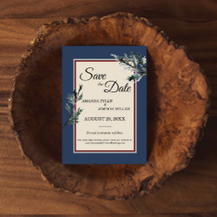 Save The Date Mariage Hiver Bleu Pin Enregistrer La Date