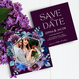 Save The Date Mariage hivernal magenta floral vif et audacieux