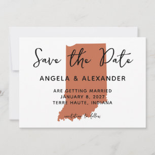 Save The Date Mariage Indiana Terracotta