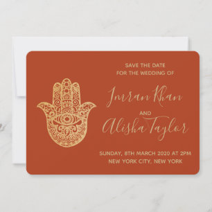 Save The Date Mariage indien Date à sauvegarder Hamsa or Henna